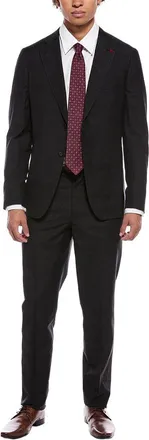 Isaia Capri Wool & Linen-Blend Suit With Flat Front Pant
