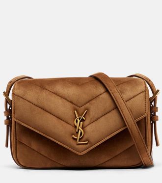 Saint Laurent Loulou Toy matelass&eacute; suede crossbody bag