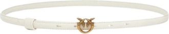 Pinko Love Berry H1 Belt Vitello Seta - Dames - Riemen - Wit - XS - Leer - Accessoires