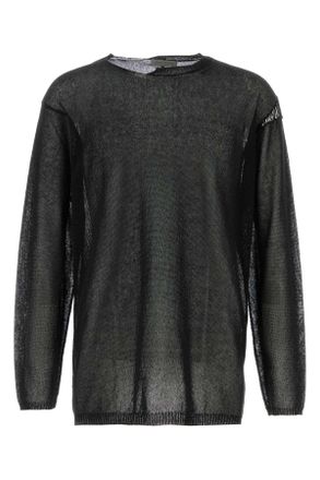 Yohji Yamamoto Black Cotton And Polyester Sweater