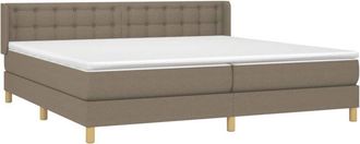 vidaXL Vidaxl - Cama Box Spring Con Colch&oacute;n Tela Gris Taupe 160x200 Cm