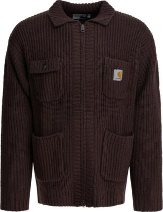 Carhartt Work in Progress Chore Knit Jacket - Heren - Vesten - Bruin - XL - Wol - Truien & Vesten