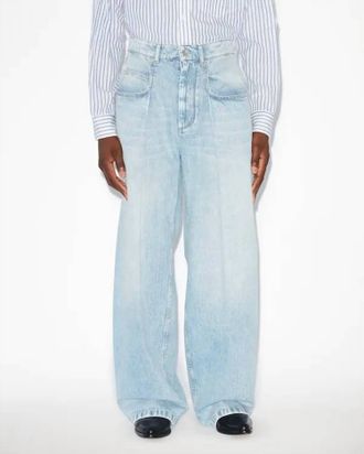 Isabel Marant Janael High Rise Loose Fit Jeans In Light Blue