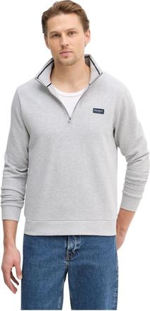 Hackett Sweatshirt met halve rits - Heren - Sweatshirts - Grijs - S - Katoen - Hoodies & sweatvesten