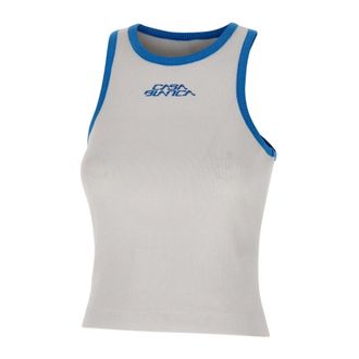 Casablanca Sleeveless Tops, female, White, Size: M Ribbed Tank Top