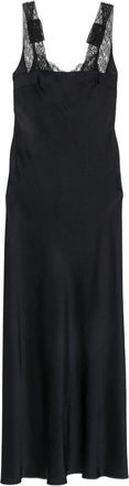 Forte_Forte Abito Lungo Scollo Pizzo Envers Satin