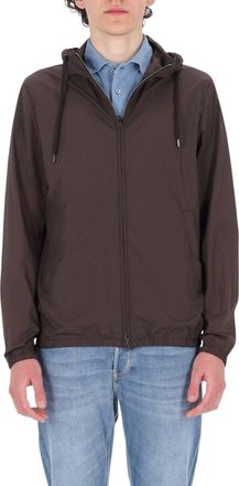 Herno Brown Superlight Embossed Nylon Bomber Jacket