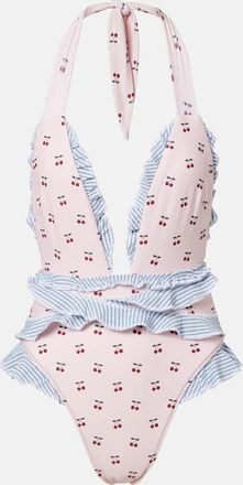 Montce Swim Tropez printed ruffled swimsuit