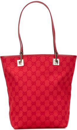 Gucci Pre-owned Womens Gg Monogram Tote - Red Textile - One Size
