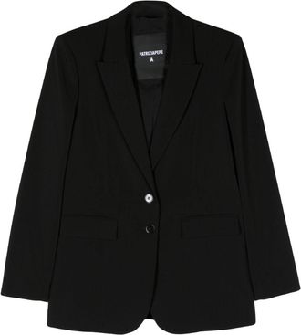 Patrizia Pepe peak-lapels single-breasted blazer - women - Polyester/Elastane/Polyester - 40 - Black