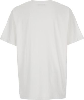 Balmain Mens White Crewneck T-Shirt With Logo Cotton T-Shirts And Polos