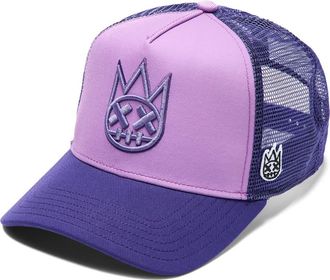 Cult of Individuality Shimuchan Logo Colorblock Trucker Hat in Dusty Lavender at Nordstrom