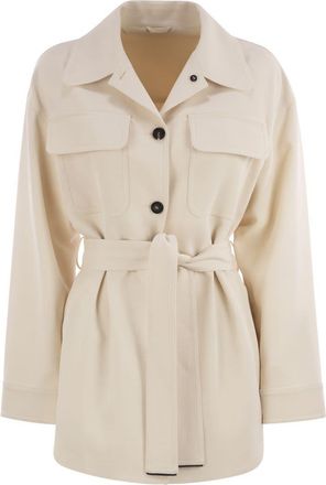 Brunello Cucinelli Viskozen en Wol Safari Jacket