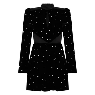 Philosophy di Lorenzo Serafini Crystal-Embellished Velvet Midi Dress - female - Philosophy di Lorenzo Serafini - Party Dresses - Black - XL - Dresses