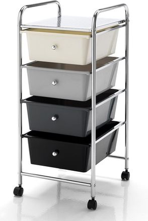 Oresteluchetta Cajonera Con Ruedas Compacta De 4 Cajones Para Oficina Topeka