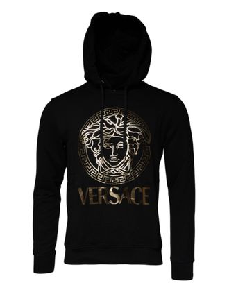 Versace Mens Black Medusa Cotton Hoodie Pullover Sweatshirt Sweater Clothing