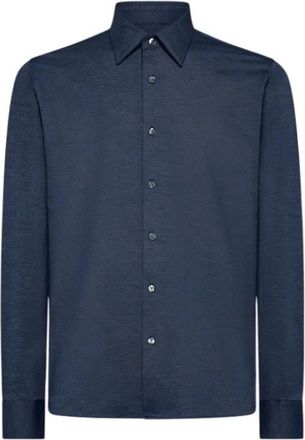 Roberto Ricci Design Jacquard Oxford Technisch Overhemd Non-Iron - Heren - Zakelijke Overhemden - Blauw - 2XL - Overhemden