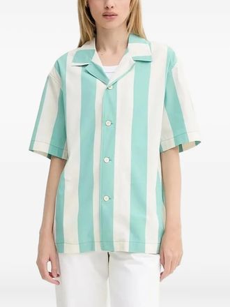 Sunnei striped-pattern short-sleeve shirt - Green