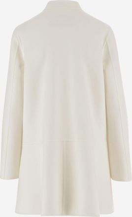 Valentino Womens Virgin Wool And Cashmere Coat Ivory