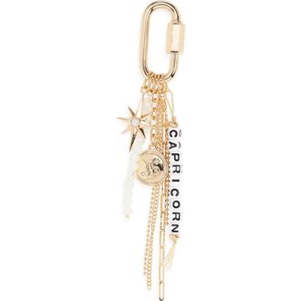 Chelsea28 Zodiac Bead Bag Charm in Capricorn- White Multi- Gold at Nordstrom