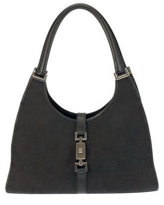 Gucci Black Jumbo Gg Canvas Jackie Handbag (Authentic Pre-Loved)