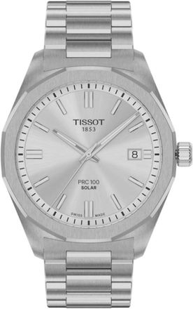 Tissot PRC100 Solar Silver Dial Stainless Steel Mens Watch T151.422.11.031.00