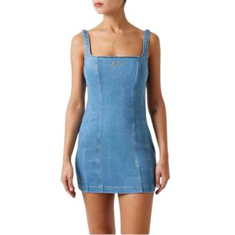 Guess Kleedjes, Dames, Blauw, M, Denim, Short Denim Dress
