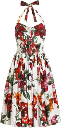 Dolce & Gabbana Abito con stampa a fiori - Bianco