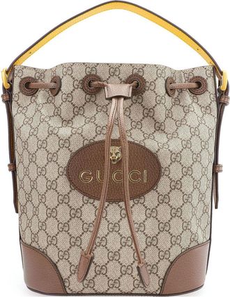 Gucci (WMNS) Gucci Neo Vintage Tiger Head Logo Drawstring handbag Large Capacity schoolbag Backpack Unisex / Brown 473875-K9RHT-8856