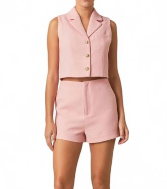 endless rose Vera Tweed Shorts In Pink