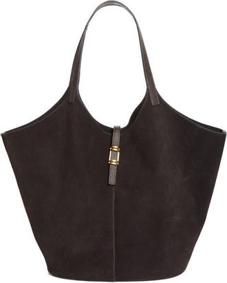 Reiss Lyra Leather & Suede Large Tote in Chocolate at Nordstrom