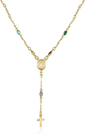Liv Oliver 18K Gold Multi Color Religious Necklace