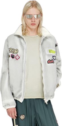 Diesel Windbreaker with trompe loeil patches - Jackets - Man - Grey