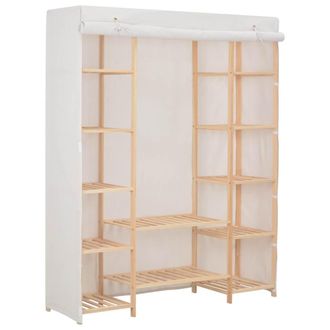 vidaXL Armario De Tela Blanco 135x40x170 Cm Vidaxl
