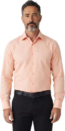 TruClothing Mens Peach Double Cuff Oxford Shirt Formal Dress Shirt - Oxford
