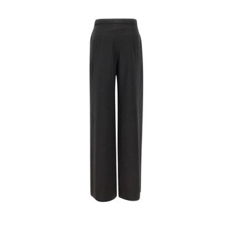 Max Mara Dames, Broeken, Zwart, Maat: S Wol