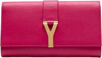Saint Laurent Pre-owned Clutches, female, Pink, Size: ONE SIZE Pre-owned Leather Clutch
