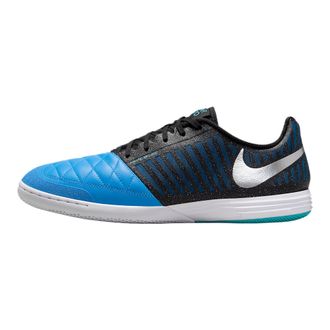 Nike Nike Lunargato II Indoor/Court Low-Top Soccer Shoes (Metallic Silver/Neptune Blue/Black), Metallic Silver/Neptune Blue/Black, 6.5