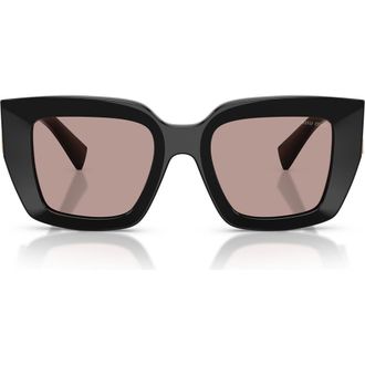 Miu Miu 51mm Gradient Square Sunglasses in Black /Light Purple Brown at Nordstrom
