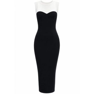 Elisabetta Franchi Jurk met contrasterende panelen - Dames - Casual kleedjes - Zwart - XL - Kleedjes