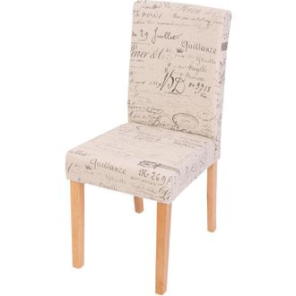 Hhg Hhg - Silla De Comedor Littau, Silla De Cocina, Tela/textil, Letras Crema, Patas Claras