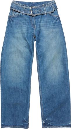 Acne Studios belted jeans - women - Regenerative Cotton/Calf Leather/Cotton - 40 - Blue