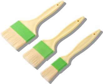 OEM Juego De Brochas De Cocina - Brochas Para Marinar - Para Asar A La Parrilla Y Hornear - Tama&ntilde;os Vers&aacute;tiles - 3 Piezas - Verde