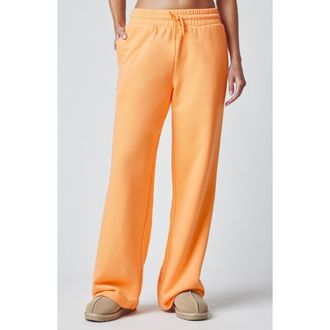 Florence By Mills Cozy Crush Wide Leg Sweatpants in Papaya at Nordstrom, Size Xx-Small