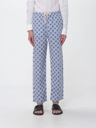 Peninsula Pantaloni in lino a gamba dritta con fantasia etnica e coulisse