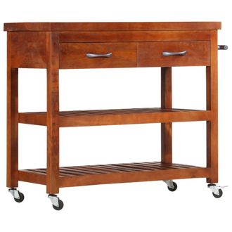 vidaXL Vidaxl - Carrito De Cocina De Madera Maciza De Acacia 100x48x89 Cm