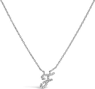 House of Brilliance 10K Gold Diamond Accent A-Z Initial Script Style Pendant Necklace
