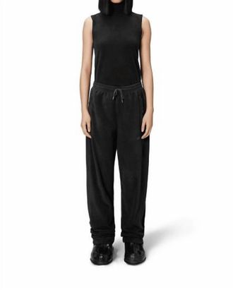 Rains Addis Fleece Wide Leg Pants In Black