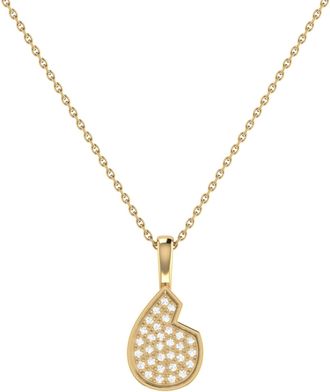 LuvMyJewelry Street Cycle Open Teardrop Silver Diamond Chain Pendant