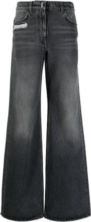 Givenchy Distressed Wide Leg Denim Jeans - Dames - Loose Fit Jeans - Zwart - W27 - Denim - Jeans